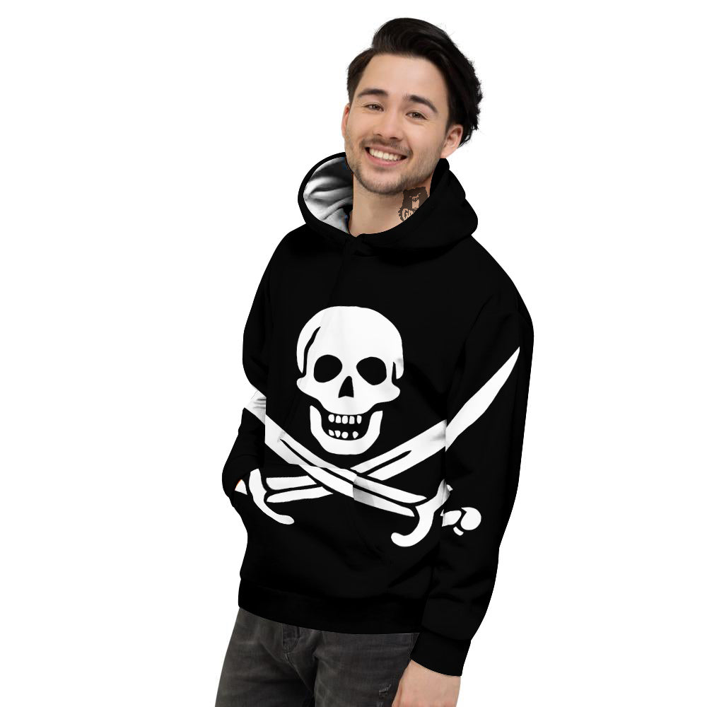 Pirate Flag Calico Jack Print Men's Hoodie-grizzshop