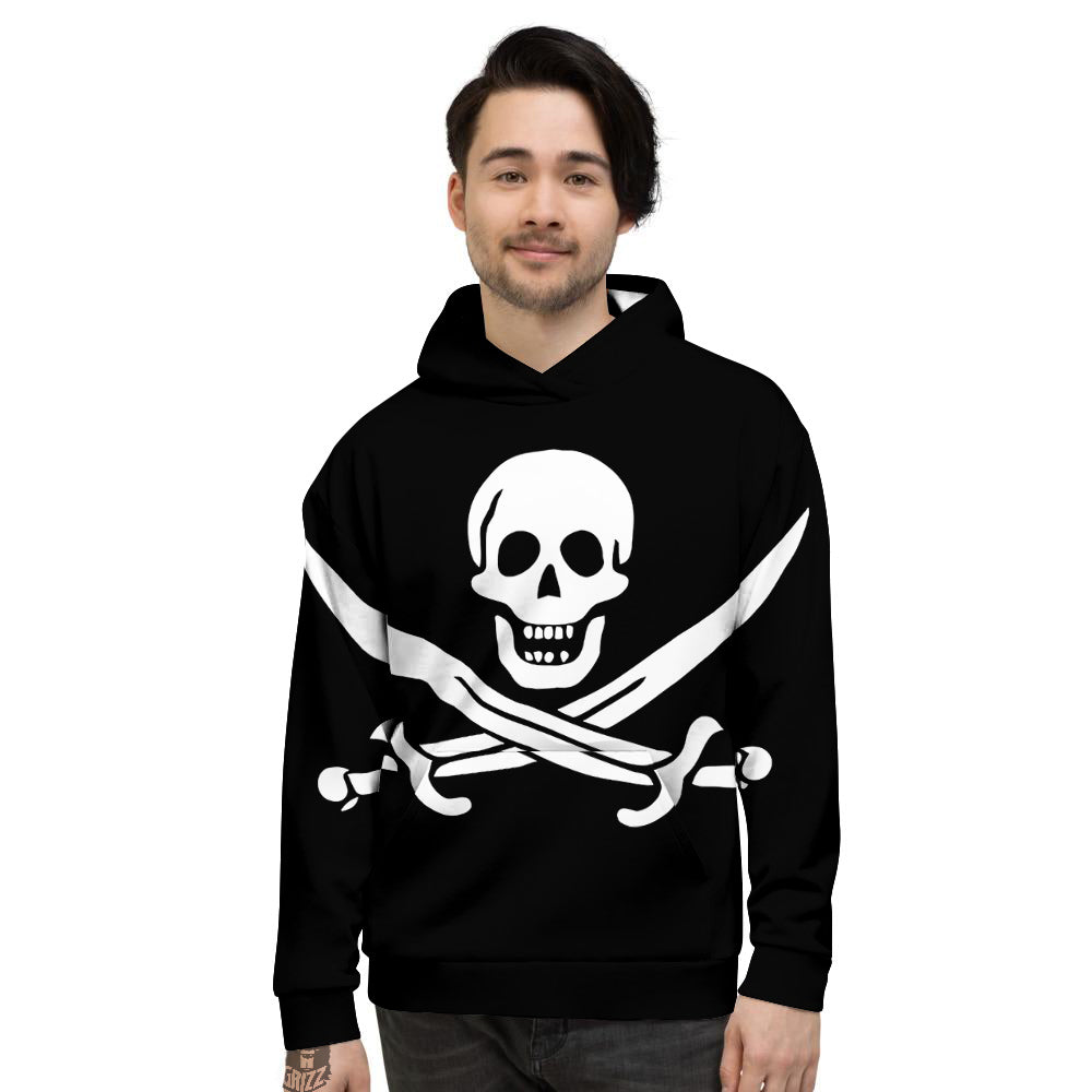Pirate Flag Calico Jack Print Men's Hoodie-grizzshop