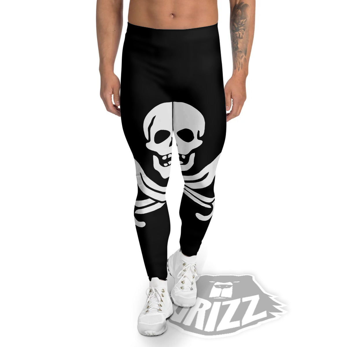 Pirate Flag Calico Jack Print Men's Leggings-grizzshop