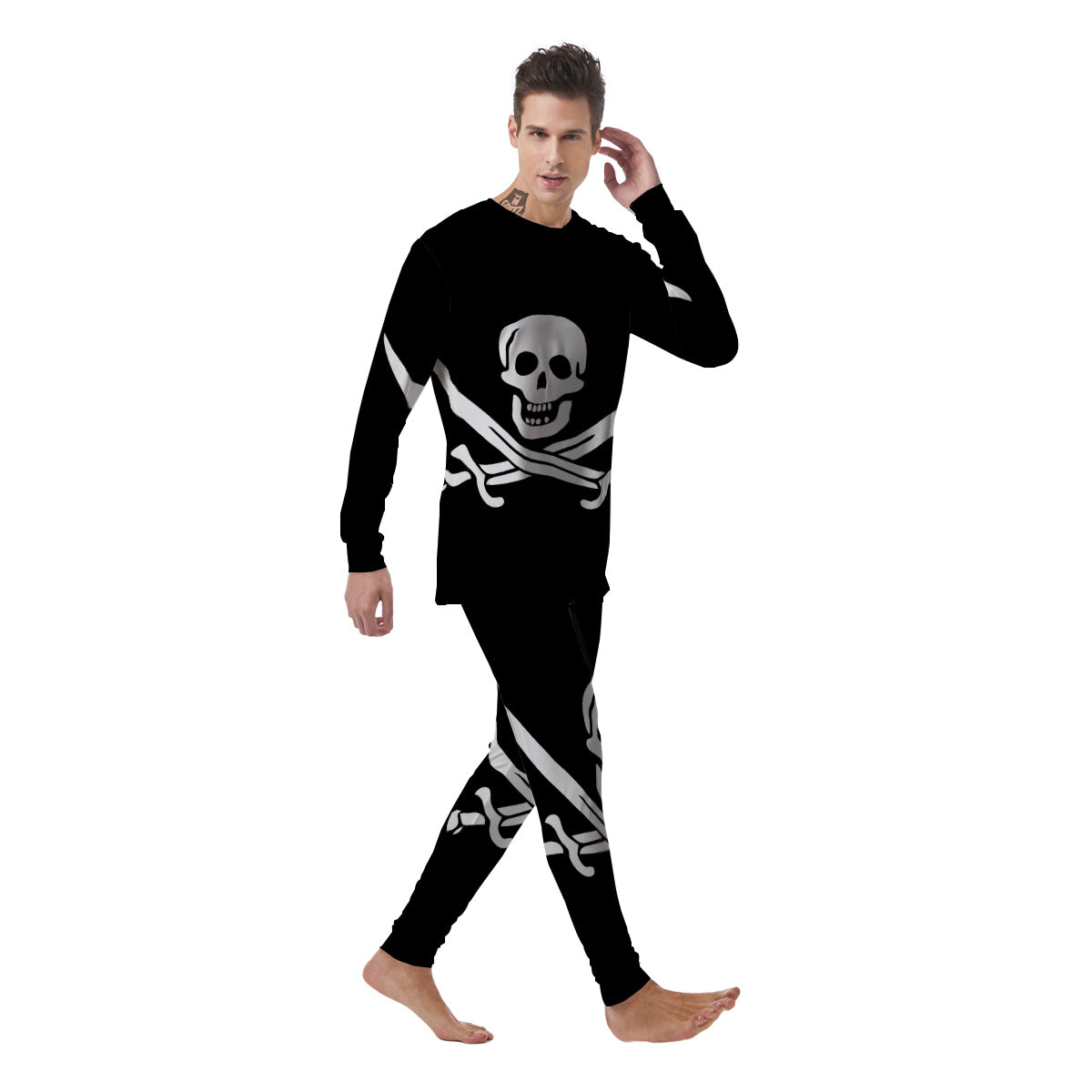 Pirate Flag Calico Jack Print Men's Pajamas-grizzshop