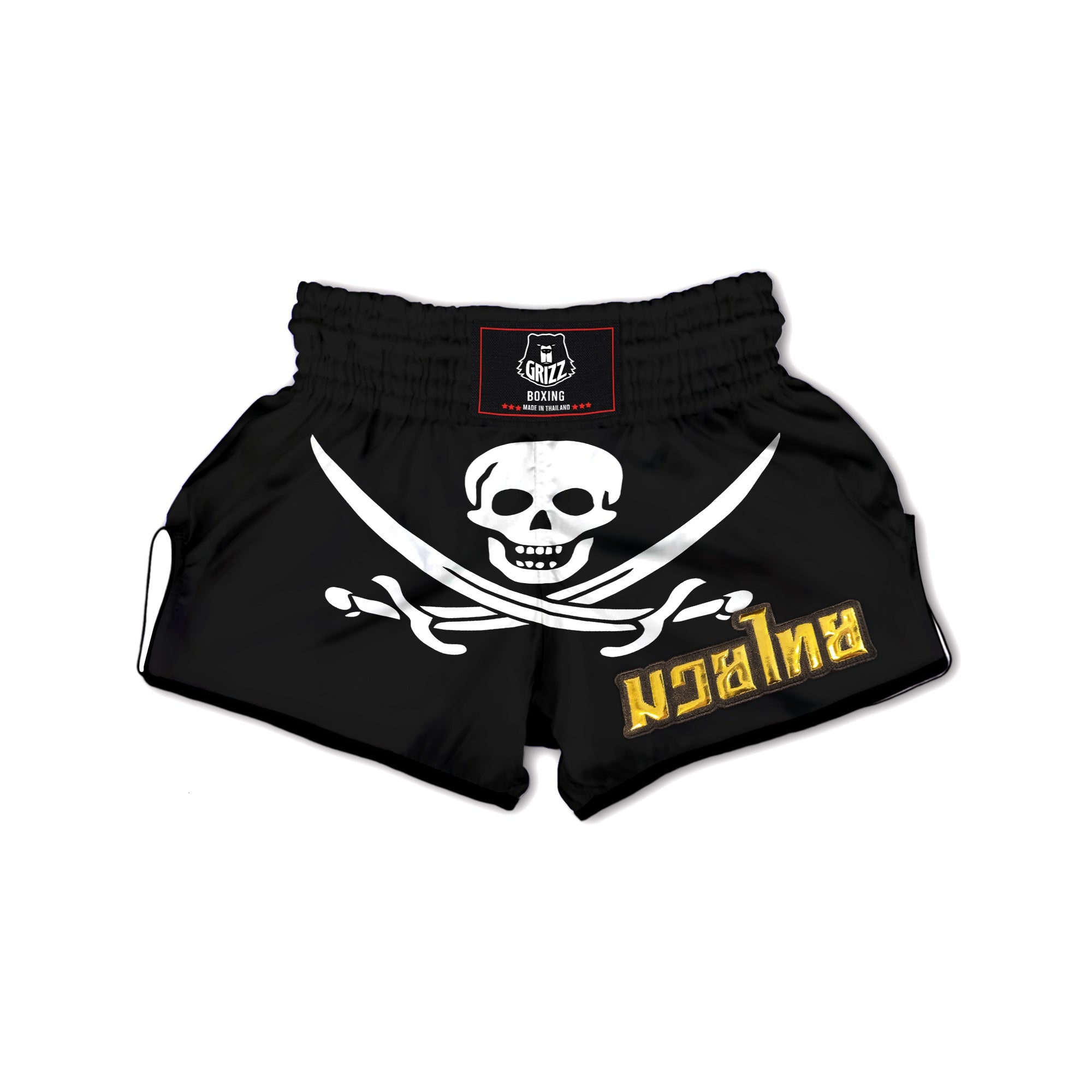 Pirate Flag Calico Jack Print Muay Thai Boxing Shorts-grizzshop