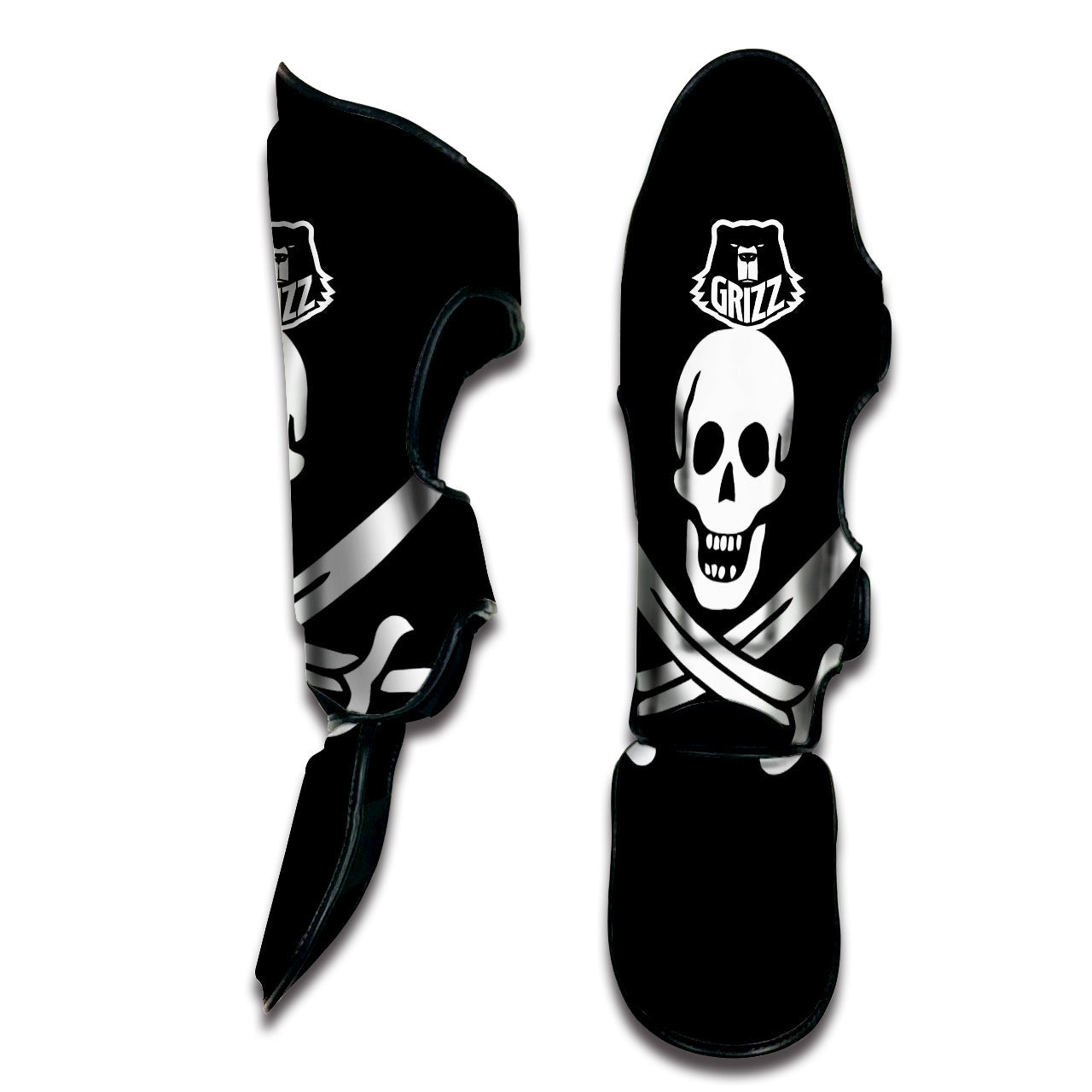 Pirate Flag Calico Jack Print Muay Thai Shin Guards-grizzshop