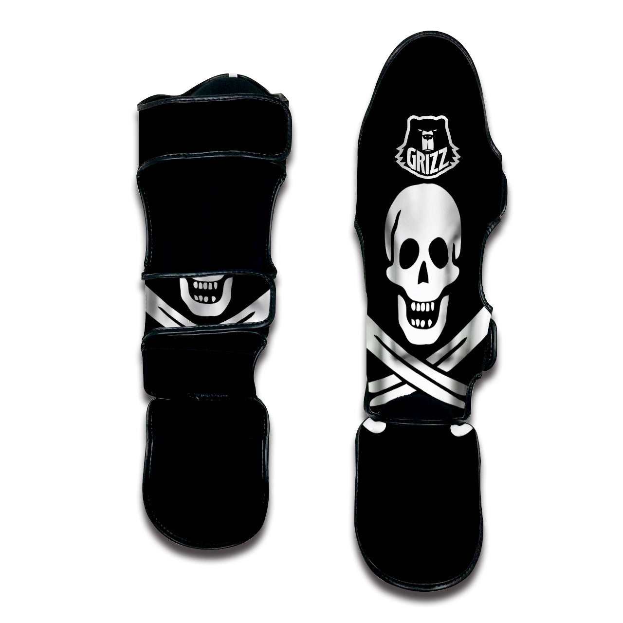 Pirate Flag Calico Jack Print Muay Thai Shin Guards-grizzshop