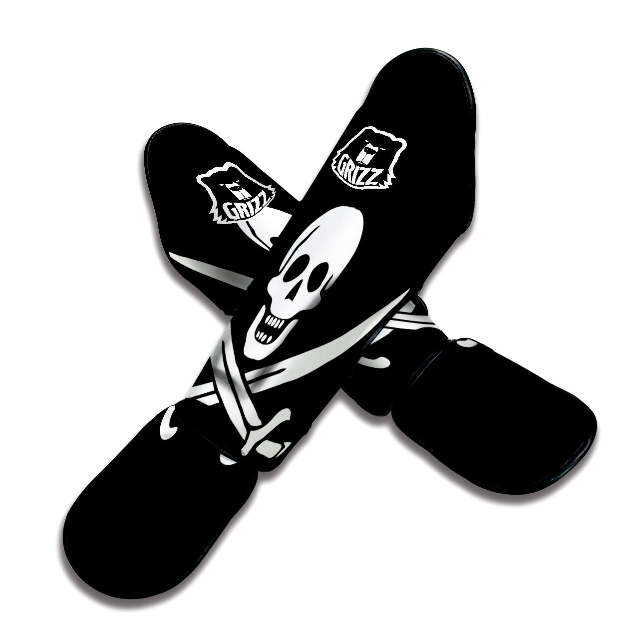 Pirate Flag Calico Jack Print Muay Thai Shin Guards-grizzshop