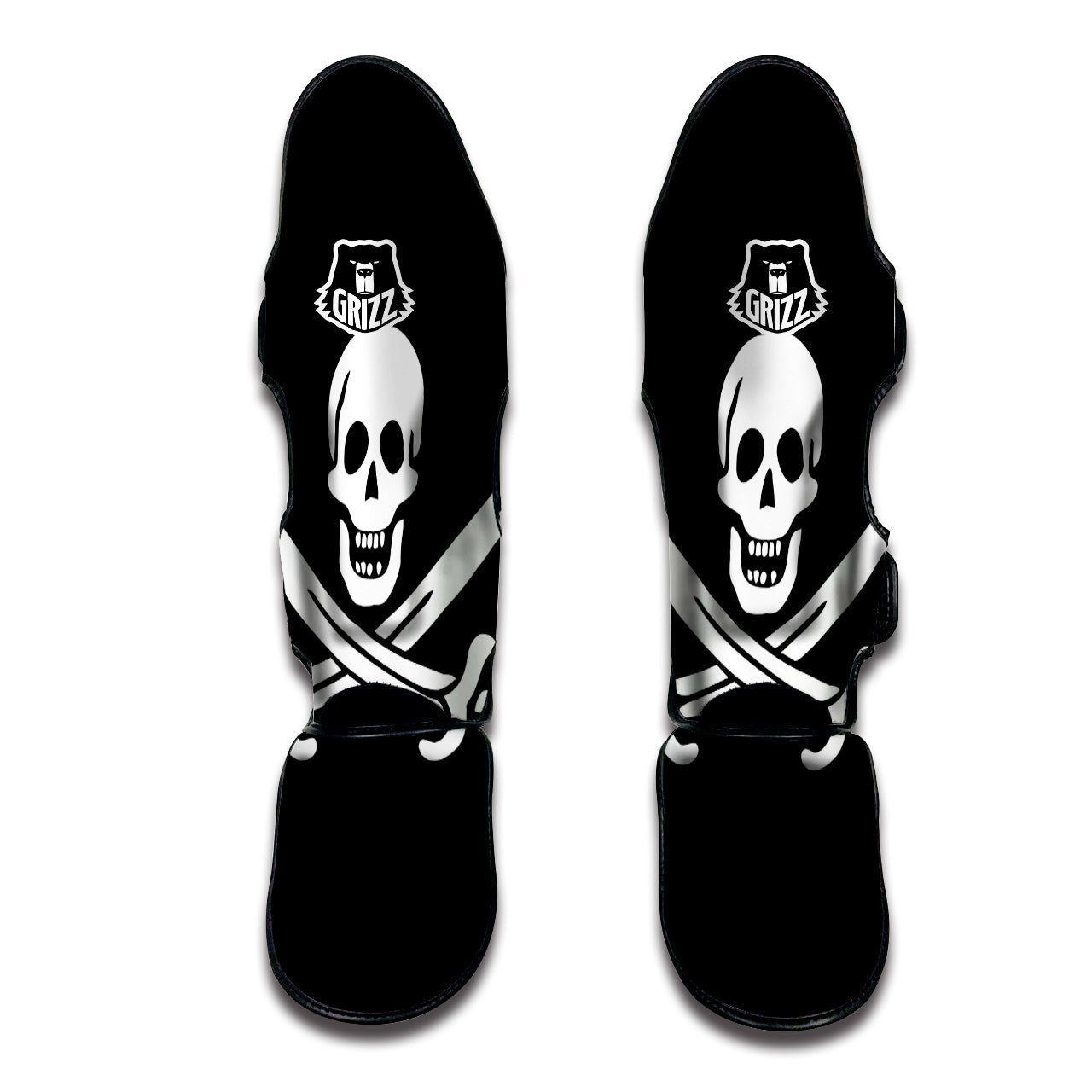 Pirate Flag Calico Jack Print Muay Thai Shin Guards-grizzshop
