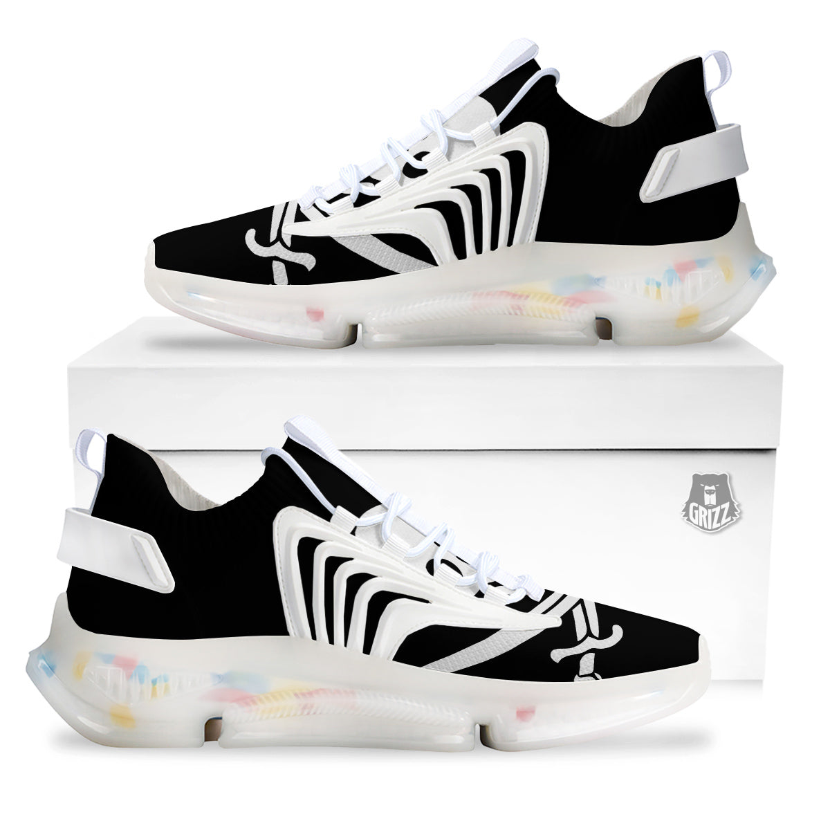 Pirate Flag Calico Jack Print White Gym Shoes-grizzshop