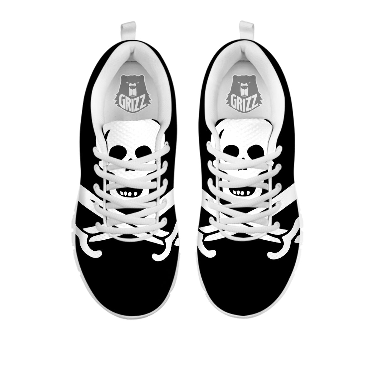 Pirate Flag Calico Jack Print White Sneaker-grizzshop