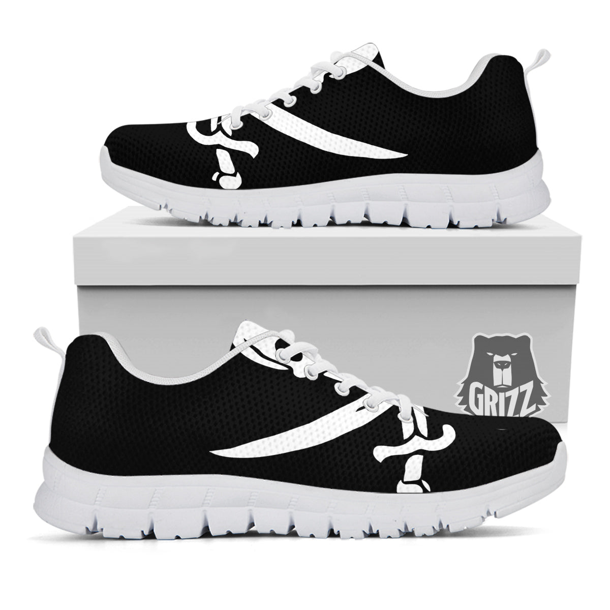 Pirate Flag Calico Jack Print White Sneaker-grizzshop