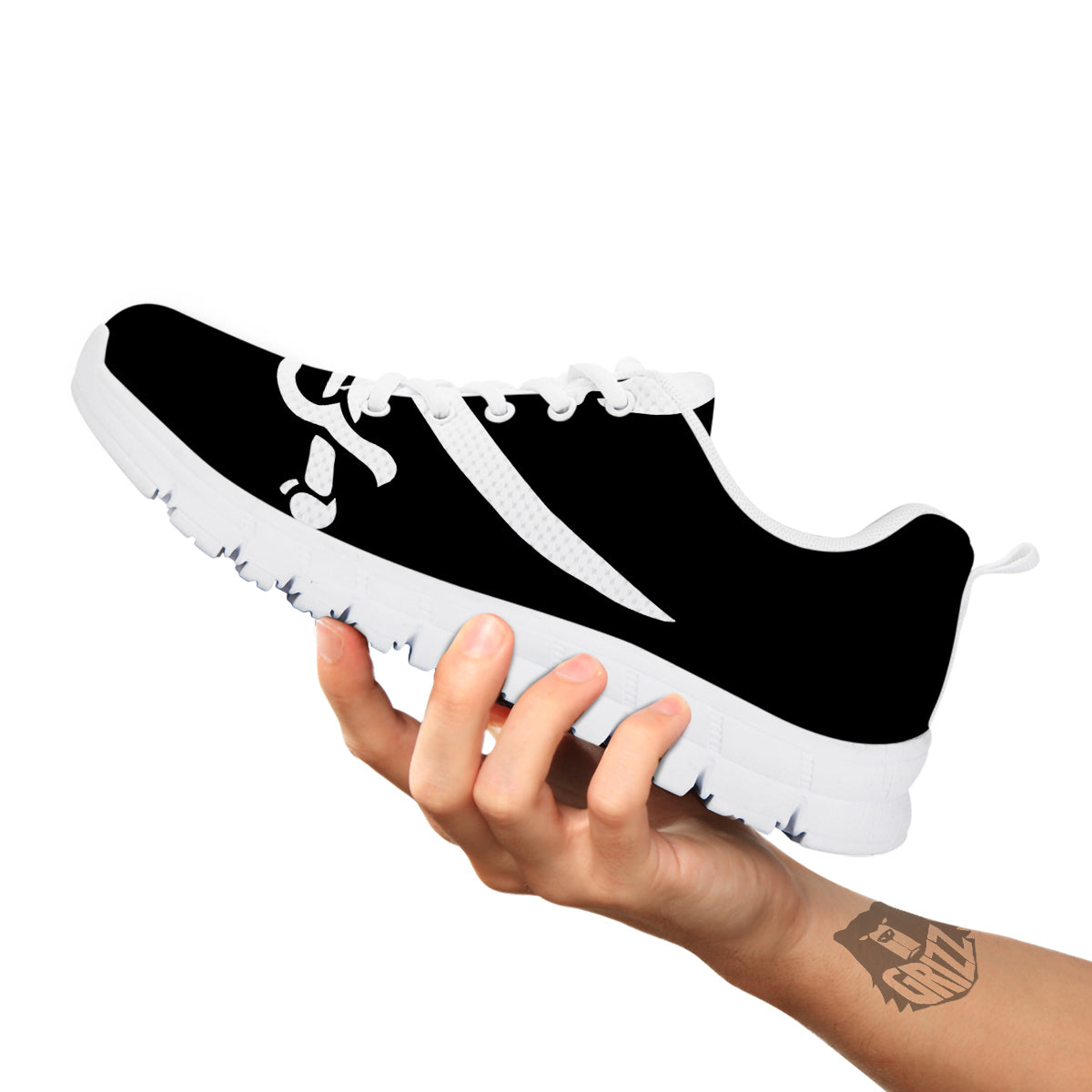 Pirate Flag Calico Jack Print White Sneaker-grizzshop