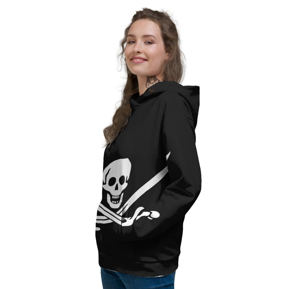 Pirate Flag Calico Jack Print Women's Hoodie-grizzshop