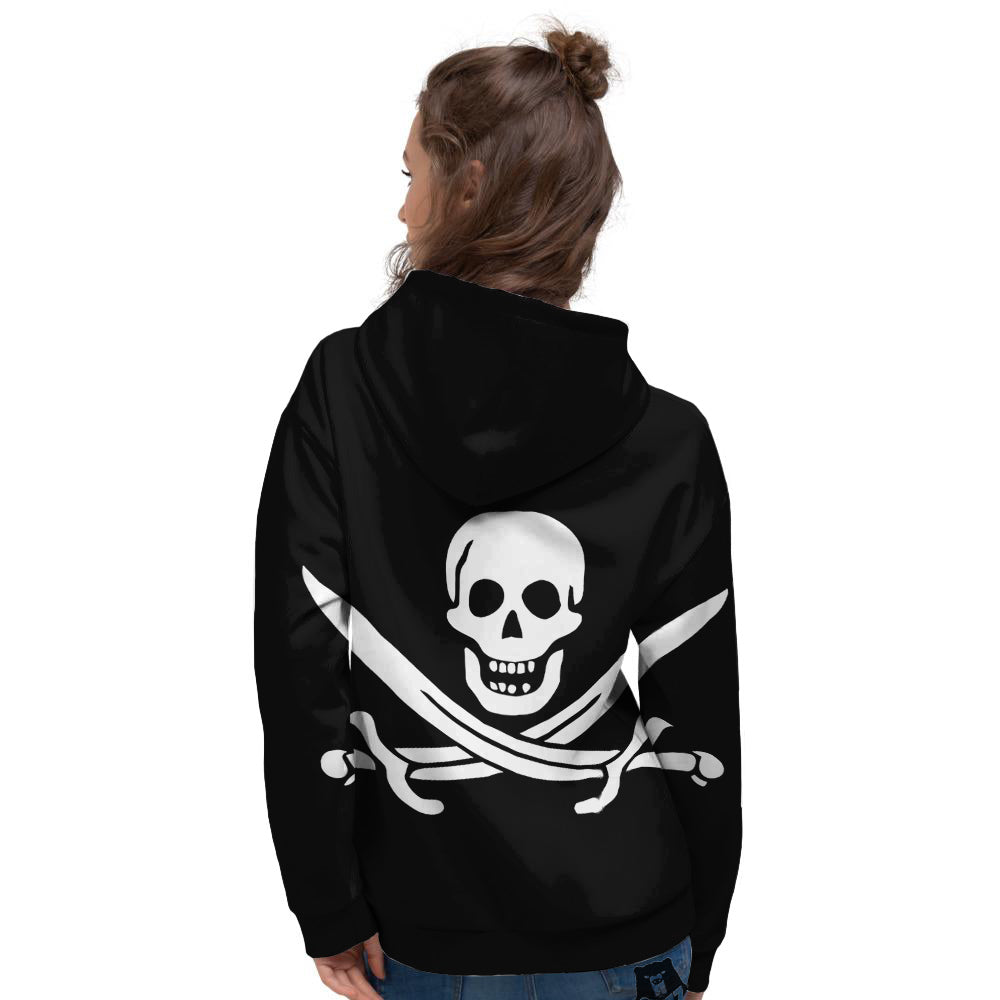 Pirate Flag Calico Jack Print Women's Hoodie-grizzshop
