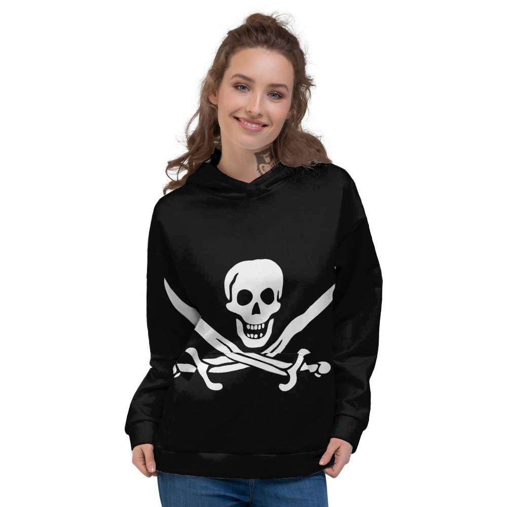Pirate Flag Calico Jack Print Women's Hoodie-grizzshop