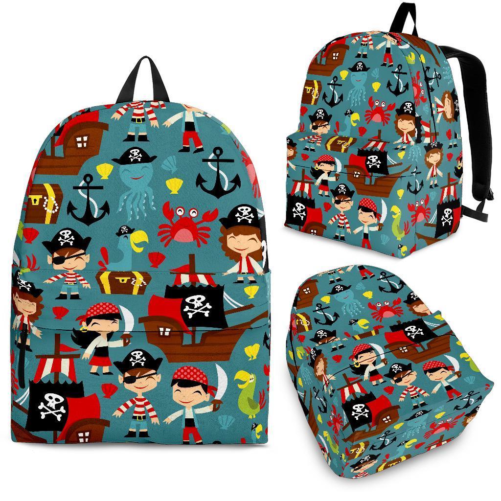 Pirate Pattern Print Backpack-grizzshop