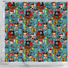 Pirate Pattern Print Bathroom Shower Curtain-grizzshop