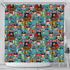 Pirate Pattern Print Bathroom Shower Curtain-grizzshop