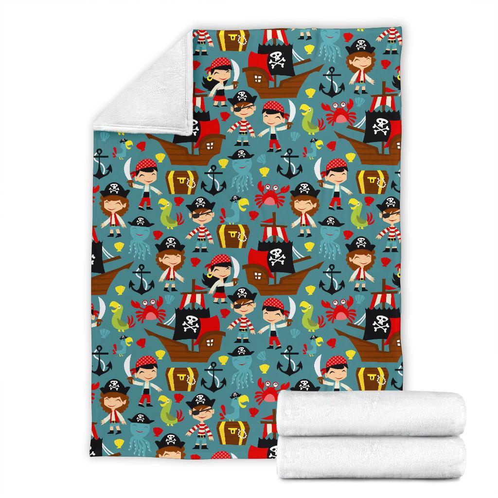 Pirate Pattern Print Blanket-grizzshop