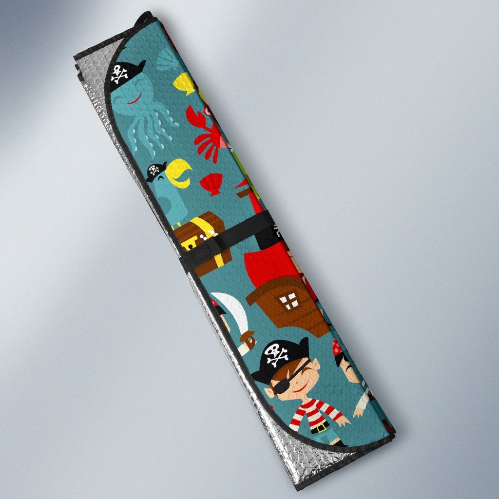 Pirate Pattern Print Car Sun Shade-grizzshop
