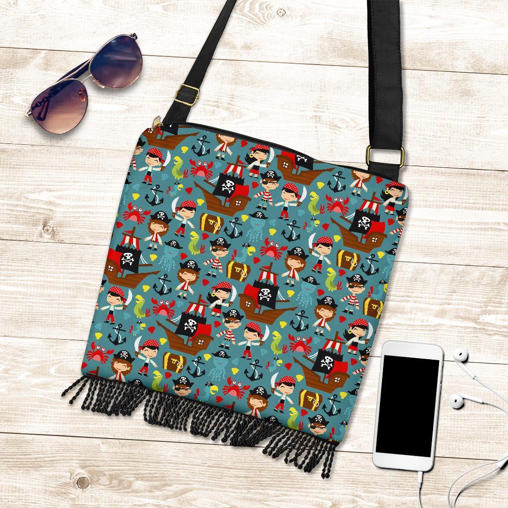 Pirate Pattern Print Crossbody bags-grizzshop