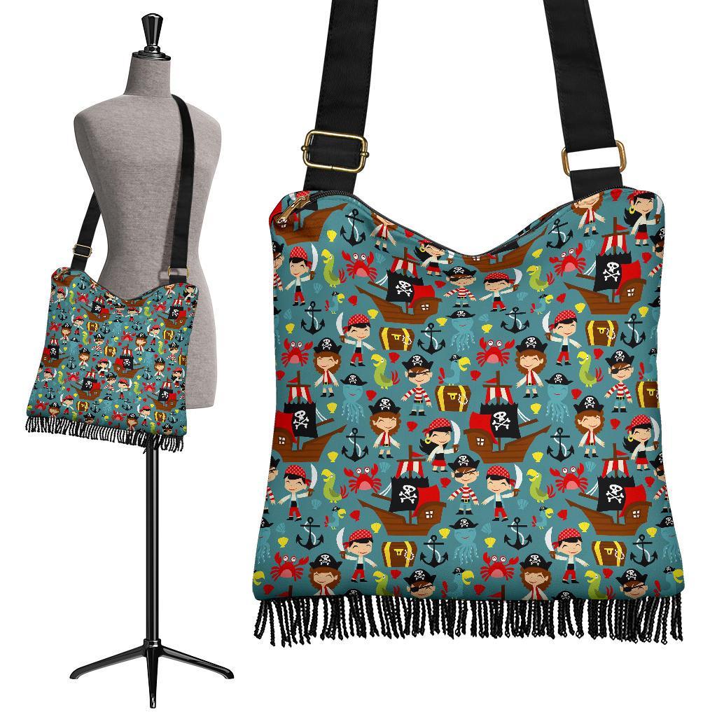 Pirate Pattern Print Crossbody bags-grizzshop