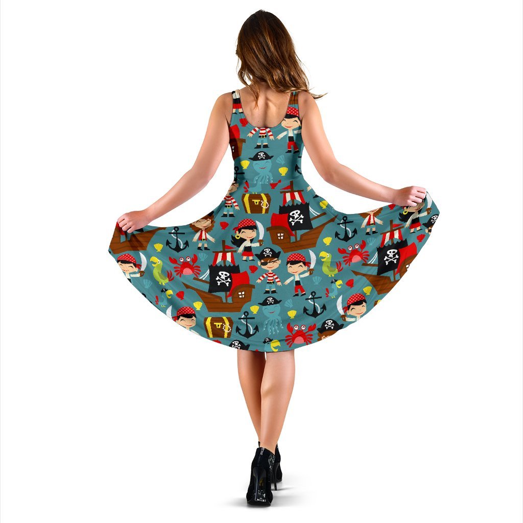 Pirate Pattern Print Dress-grizzshop