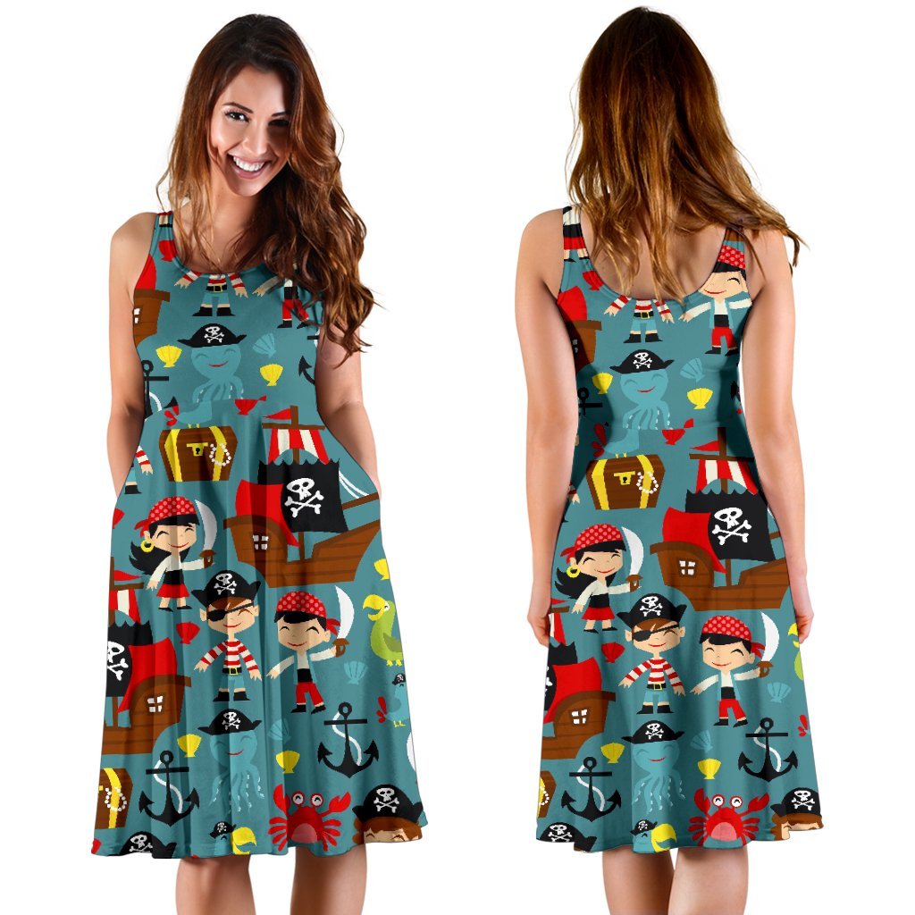 Pirate Pattern Print Dress-grizzshop