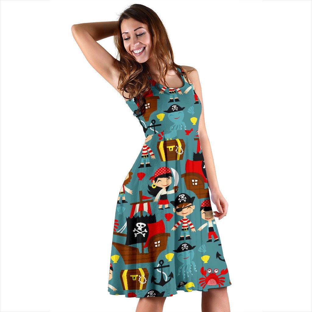 Pirate Pattern Print Dress-grizzshop