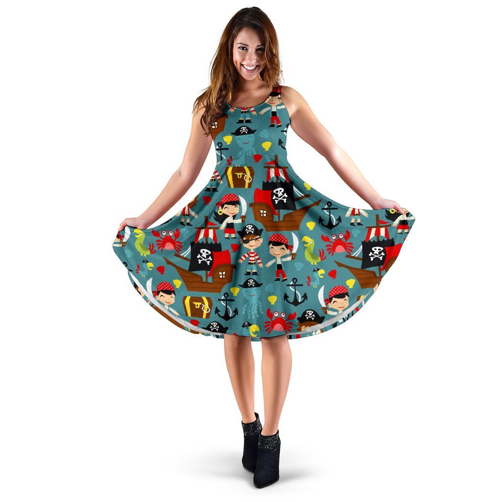 Pirate Pattern Print Dress-grizzshop
