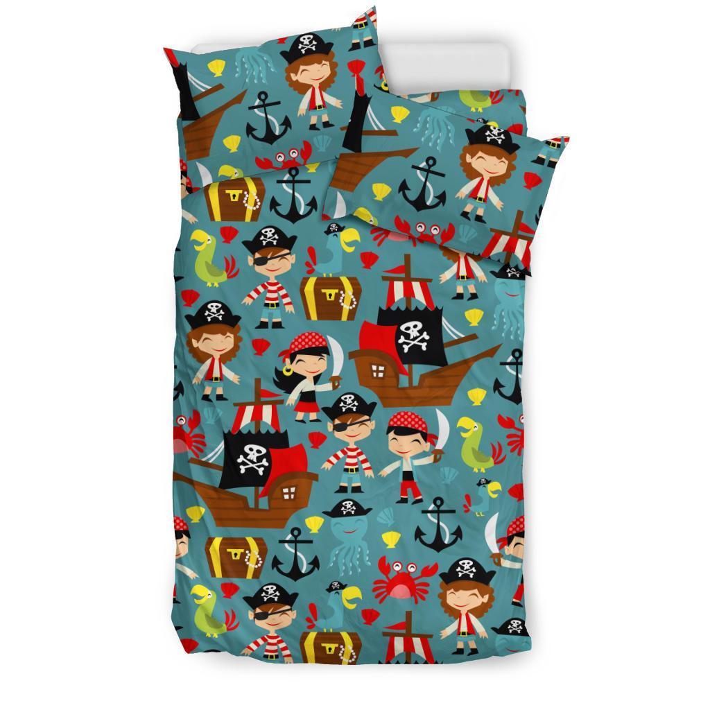 Pirate Pattern Print Duvet Cover Bedding Set-grizzshop