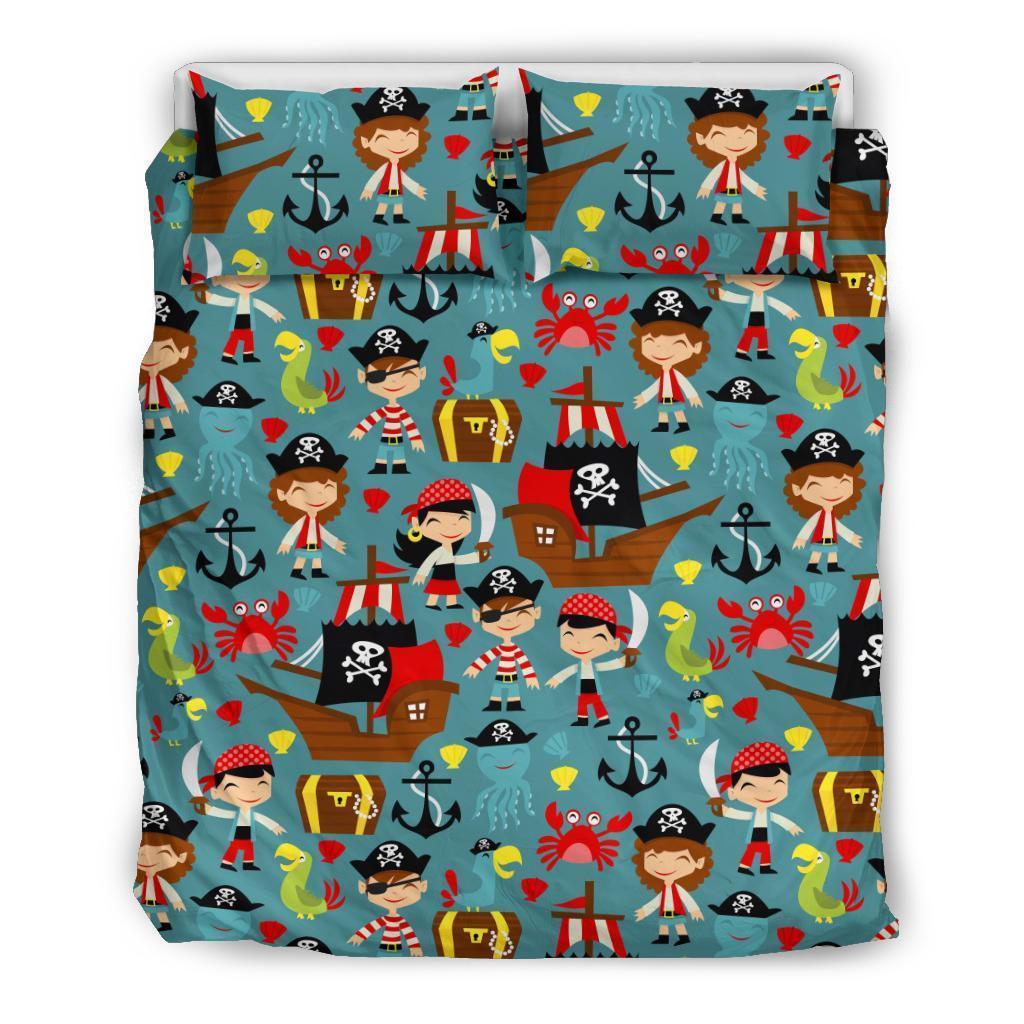 Pirate Pattern Print Duvet Cover Bedding Set-grizzshop