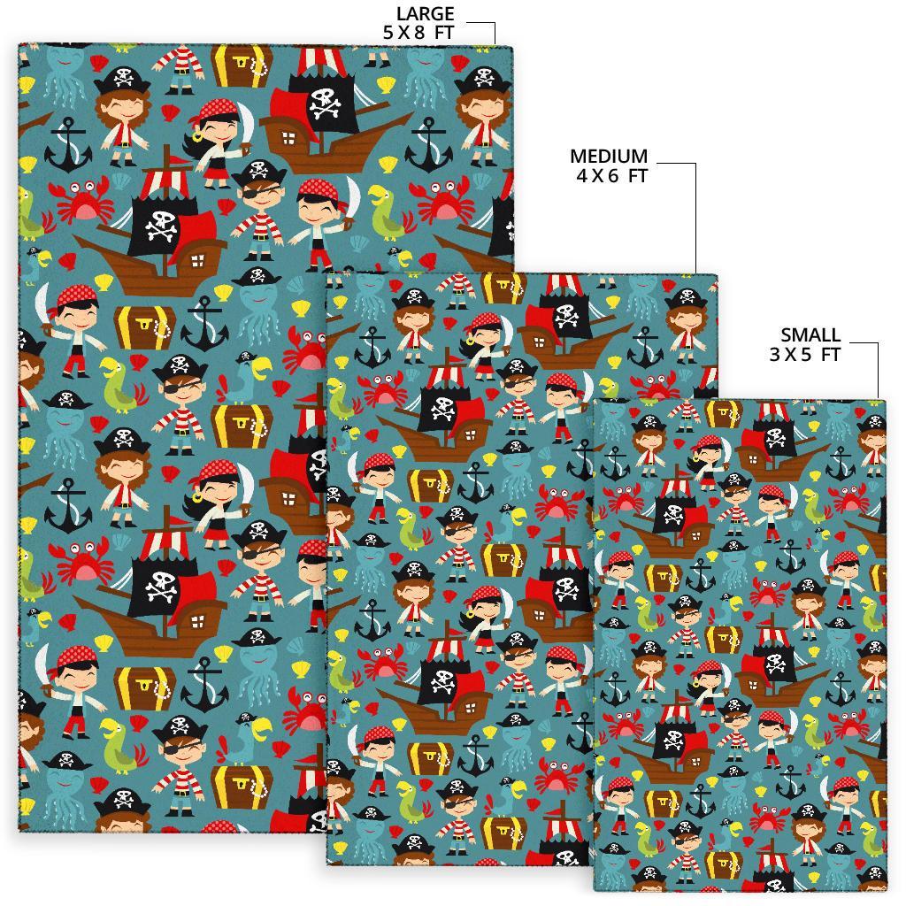 Pirate Pattern Print Floor Mat-grizzshop