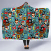 Pirate Pattern Print Hooded Blanket-grizzshop