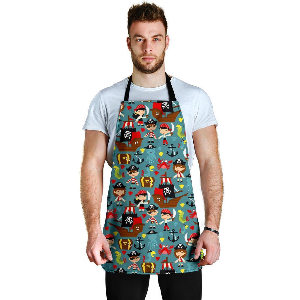 Pirate Pattern Print Men's Apron-grizzshop