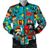 Pirate Pattern Print Men's Bomber Jacket-grizzshop