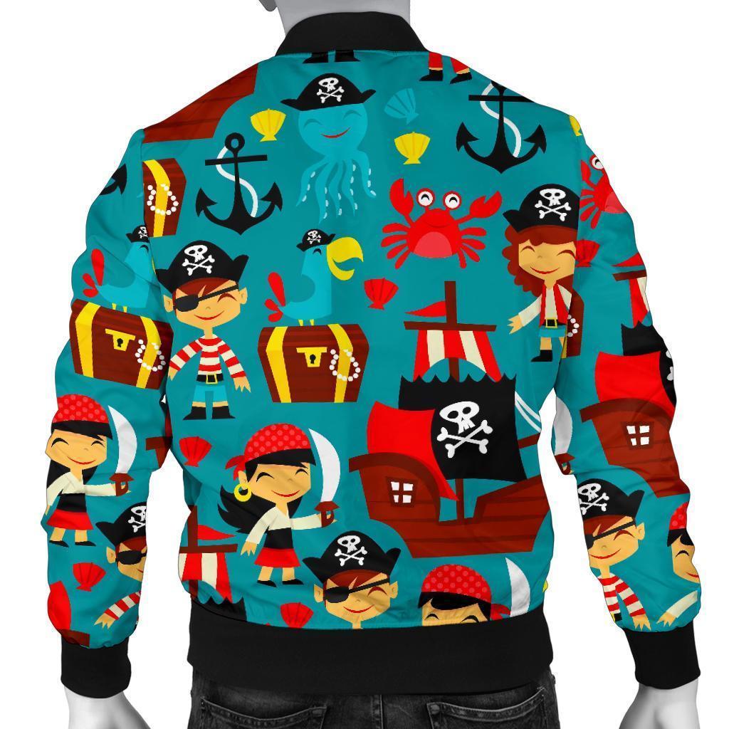 Pirate Pattern Print Men's Bomber Jacket-grizzshop