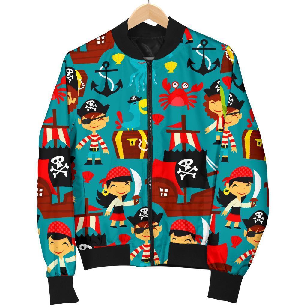 Pirate Pattern Print Men's Bomber Jacket-grizzshop