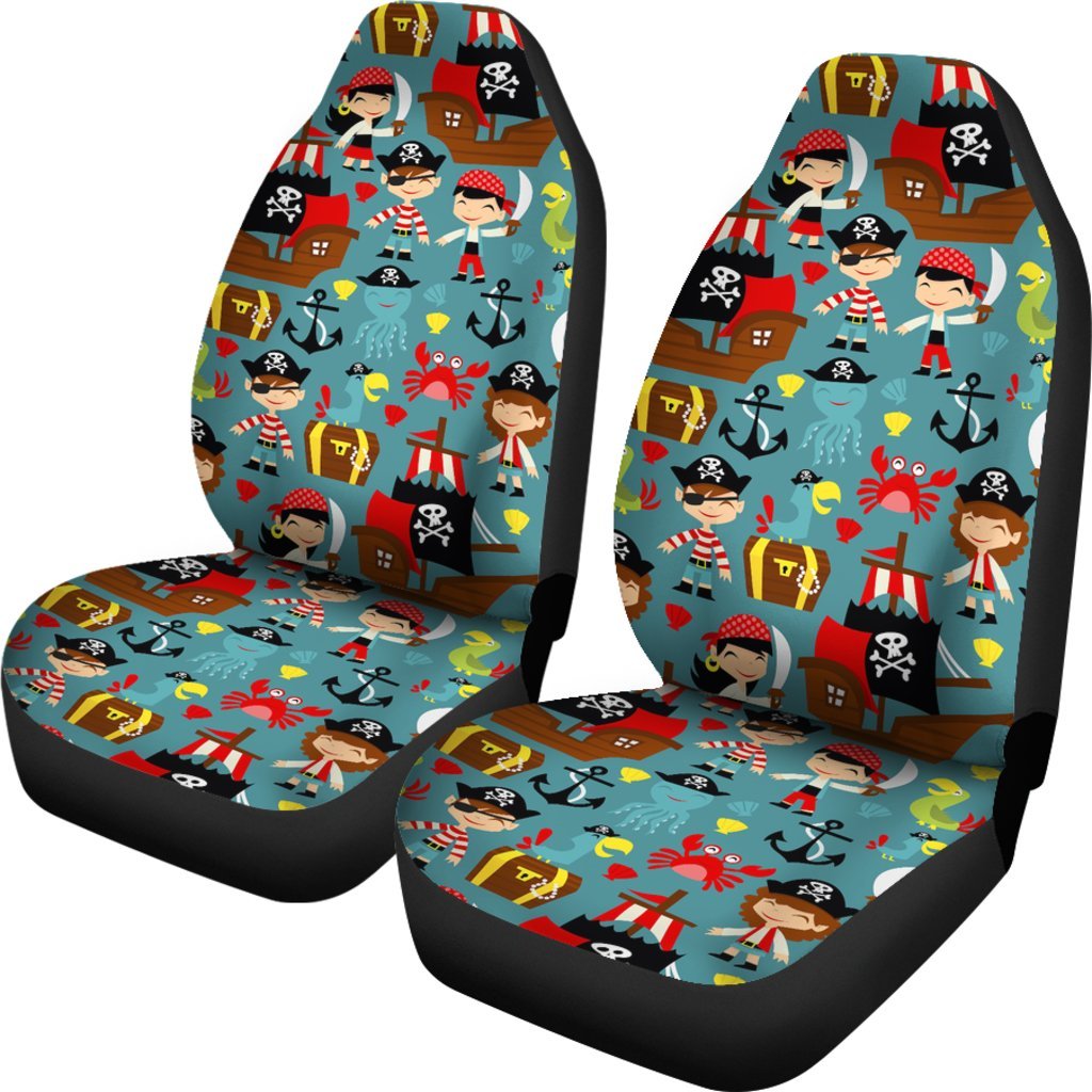 Pirate Pattern Print Universal Fit Car Seat Covers-grizzshop