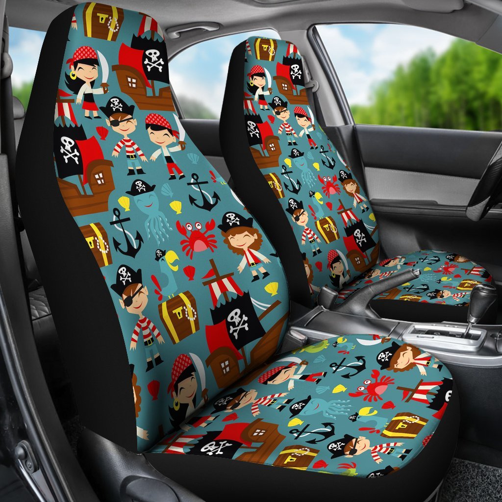 Pirate Pattern Print Universal Fit Car Seat Covers-grizzshop