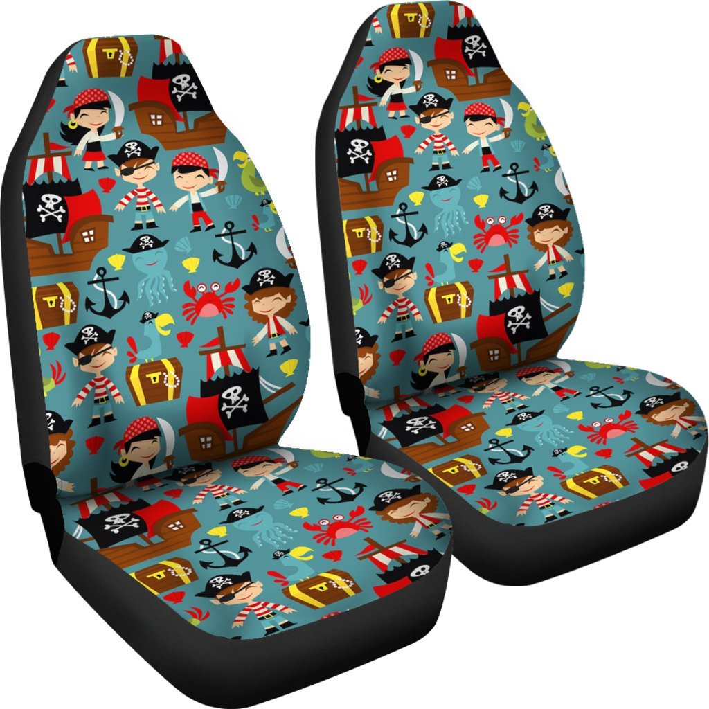 Pirate Pattern Print Universal Fit Car Seat Covers-grizzshop