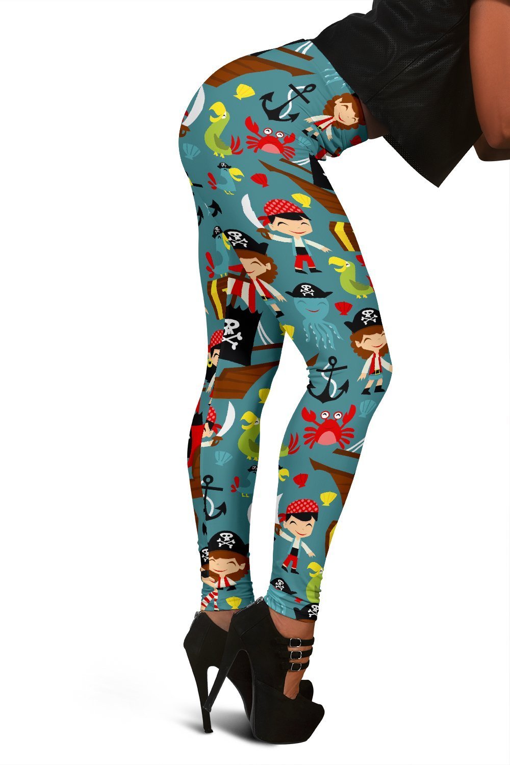 Pirate Pattern Print Women Leggings-grizzshop