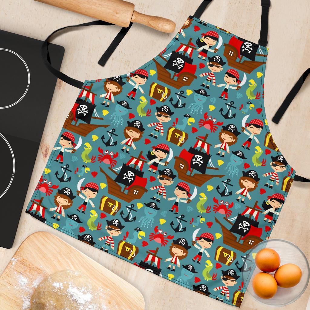 Pirate Pattern Print Women's Apron-grizzshop