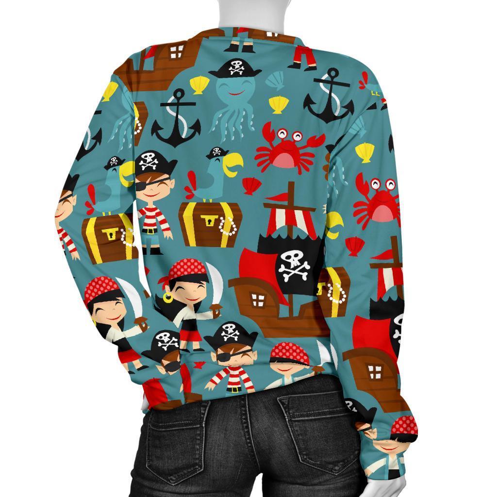 Pirate Pattern Print Women's Sweatshirt-grizzshop