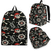 Pirate Skull Pattern Print Backpack-grizzshop