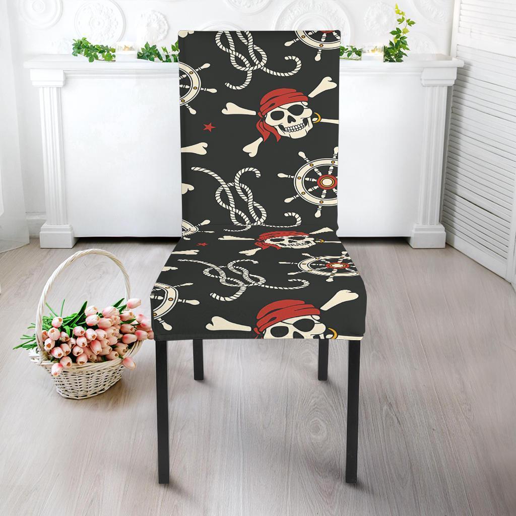 Pirate Skull Pattern Print Chair Cover-grizzshop