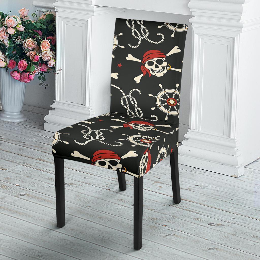 Pirate Skull Pattern Print Chair Cover-grizzshop