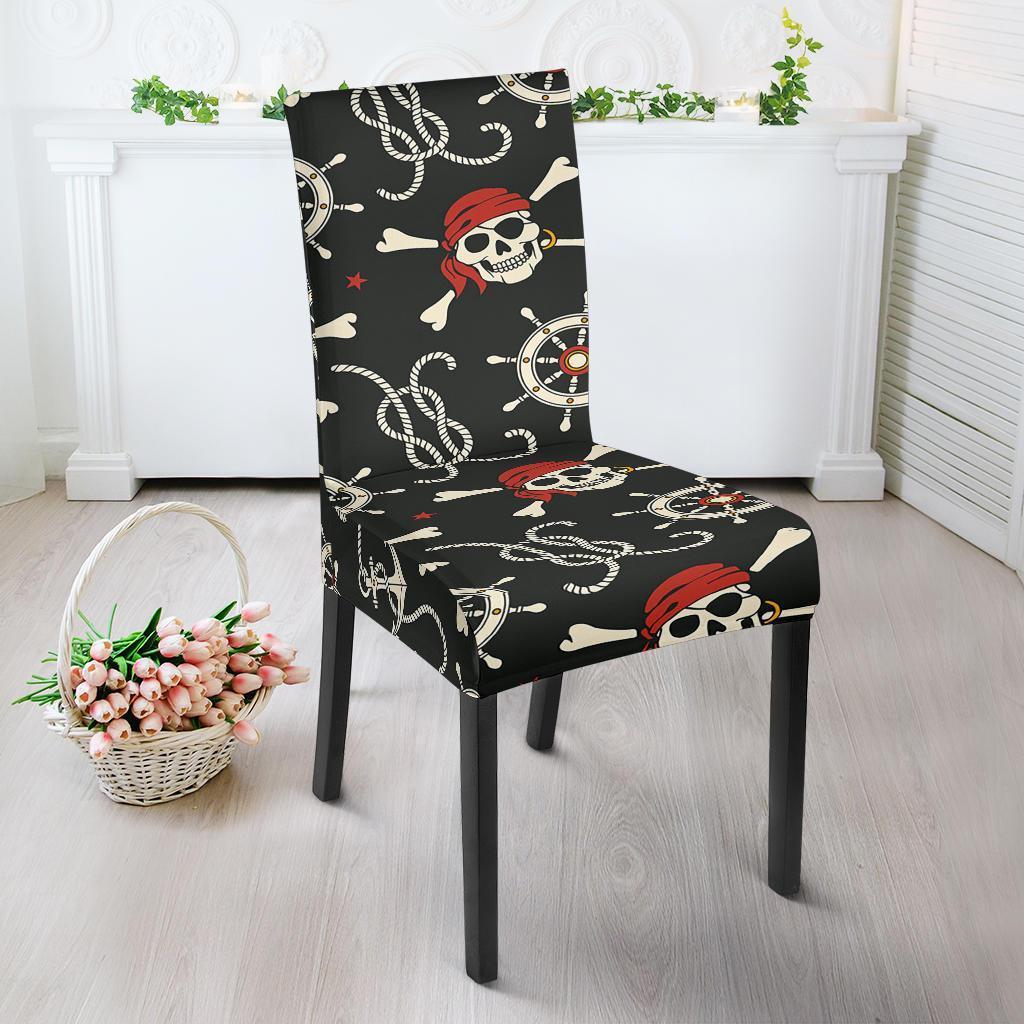 Pirate Skull Pattern Print Chair Cover-grizzshop