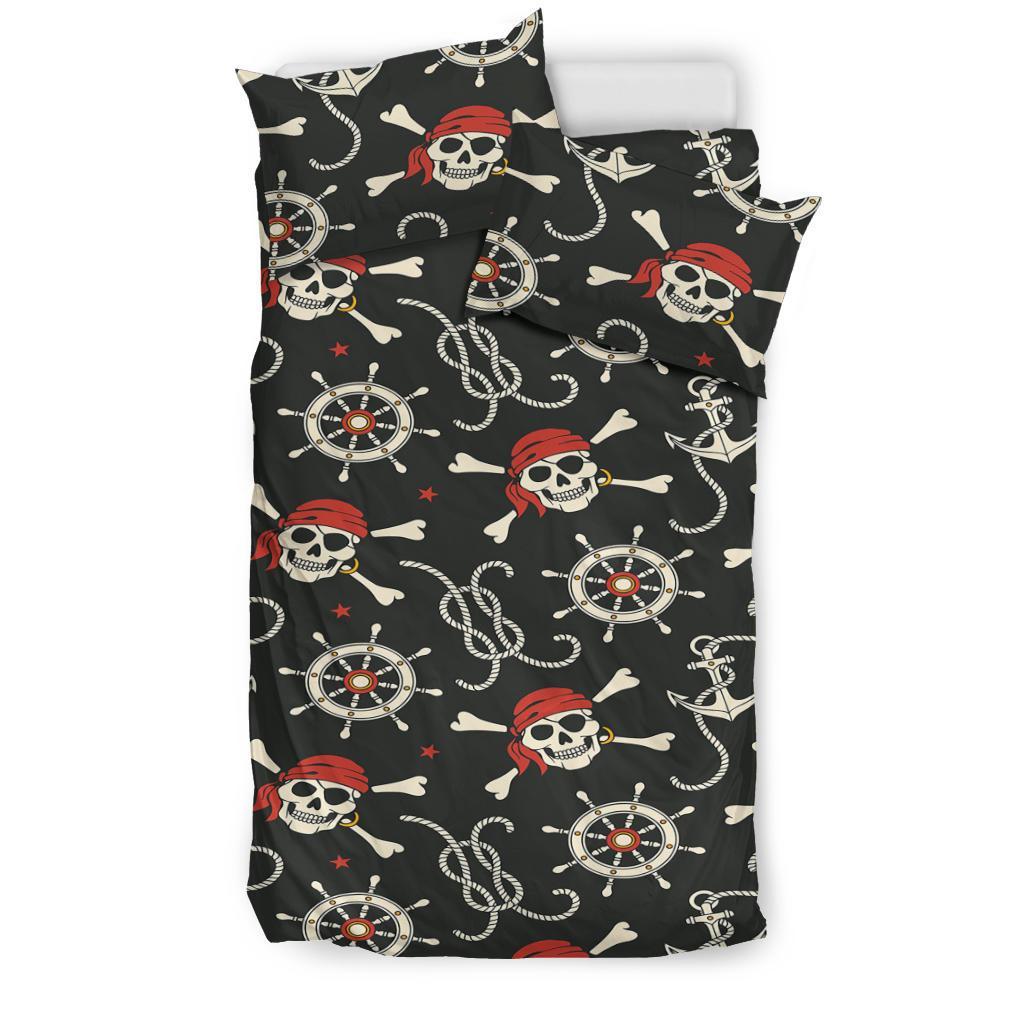 Pirate Skull Pattern Print Duvet Cover Bedding Set-grizzshop
