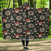 Pirate Skull Pattern Print Hooded Blanket-grizzshop