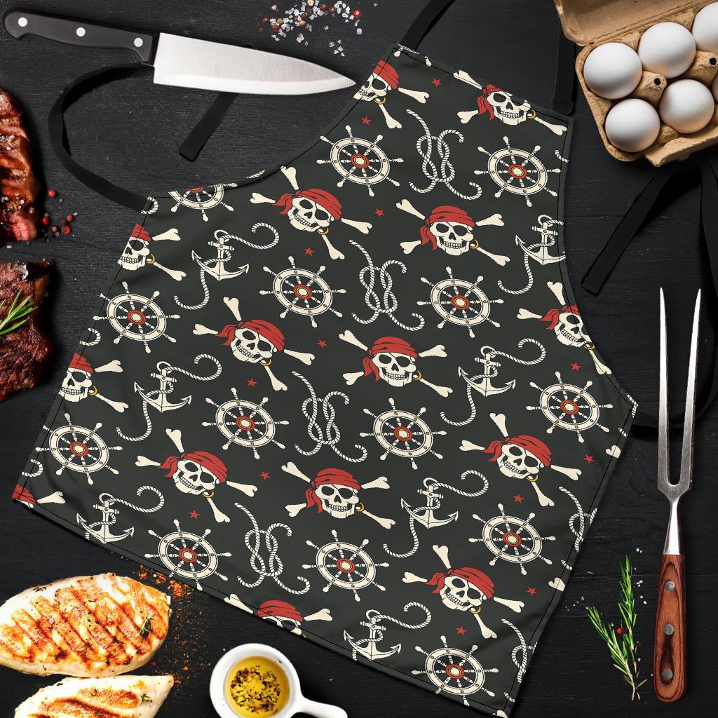 Pirate Skull Pattern Print Men's Apron-grizzshop