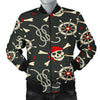 Pirate Skull Pattern Print Men's Bomber Jacket-grizzshop