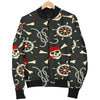 Pirate Skull Pattern Print Men's Bomber Jacket-grizzshop